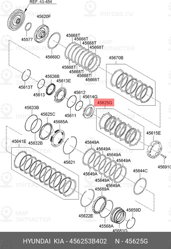 Запчасть MOBIS 456253B402