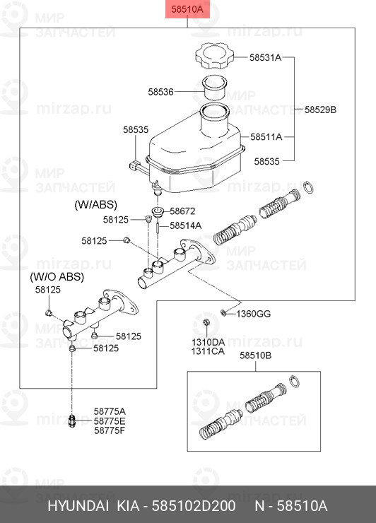 Запчасть MOBIS 585102D200
