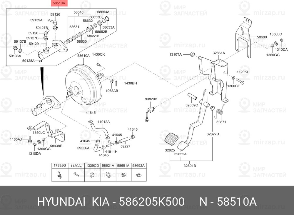 Запчасть MOBIS 586205K500