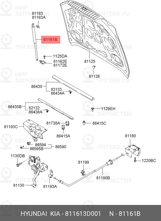 Запчасть MOBIS 811613D001