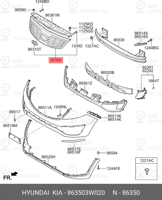 Запчасть MOBIS 863503W020