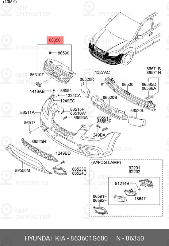 Запчасть MOBIS 863601G600