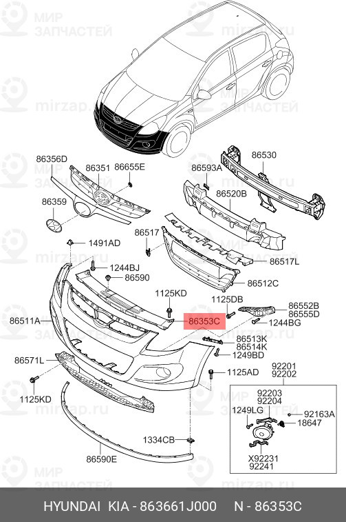 Запчасть MOBIS 863661J000