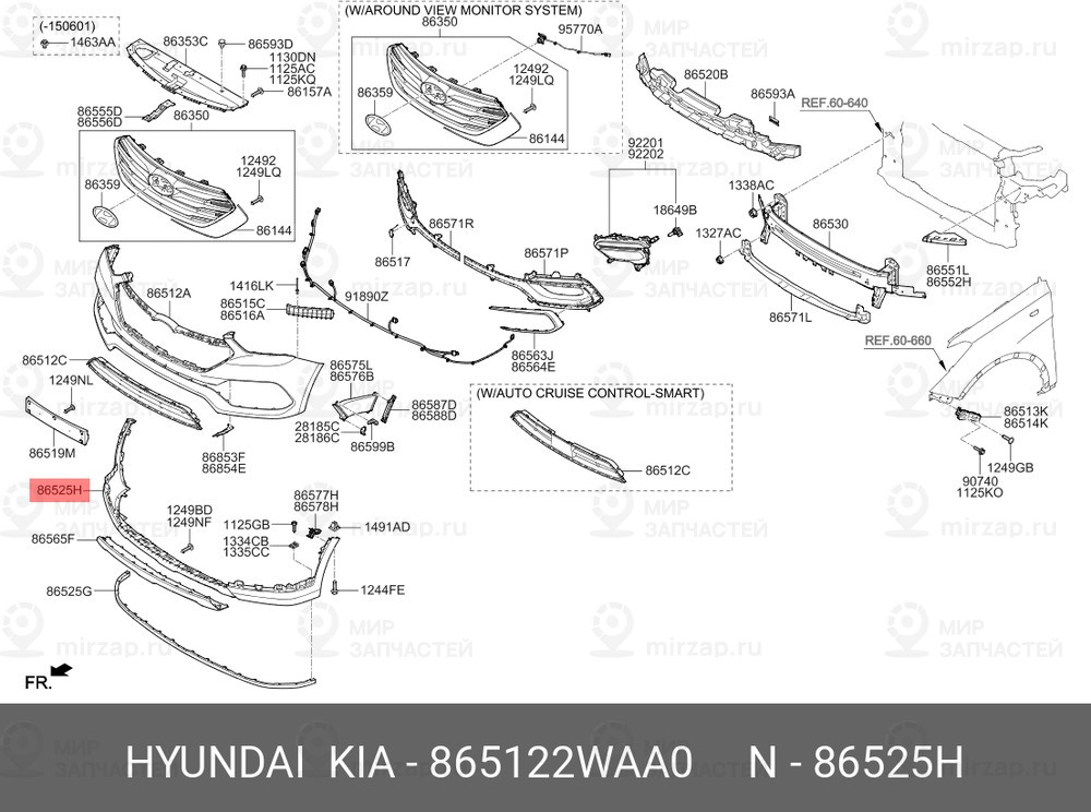 Запчасть MOBIS 865122WAA0
