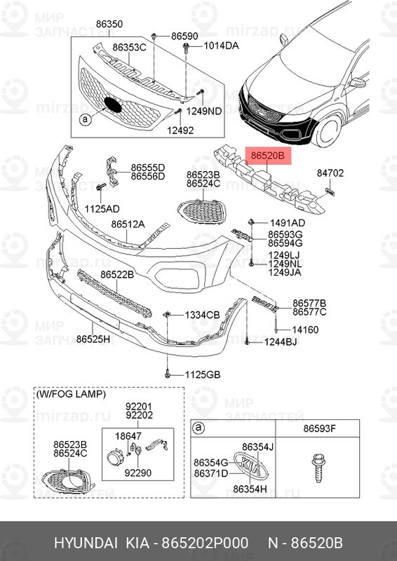 Запчасть MOBIS 865202P000