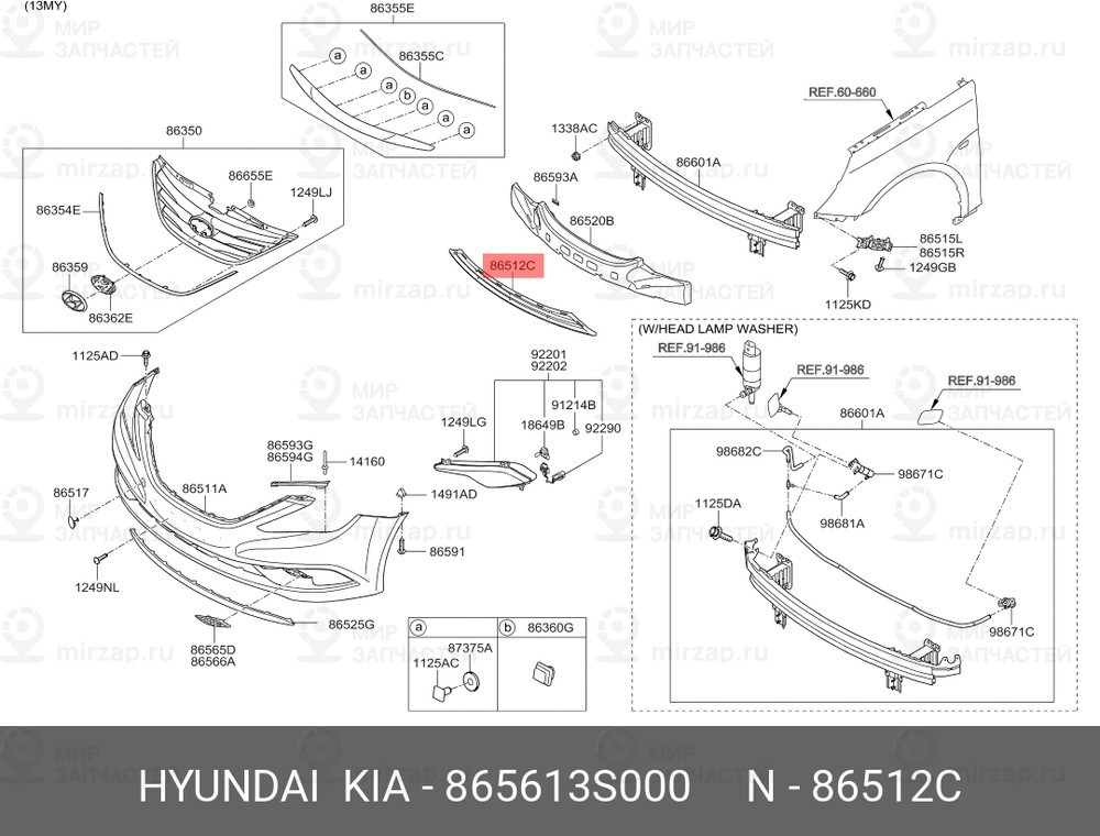 Запчасть MOBIS 865613S000