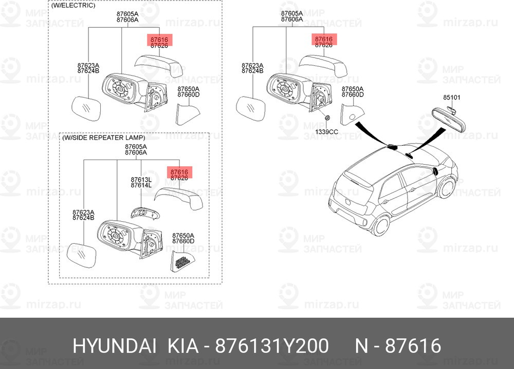 Запчасть MOBIS 876131Y200