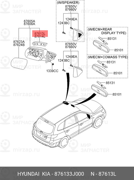 Запчасть MOBIS 876133J000
