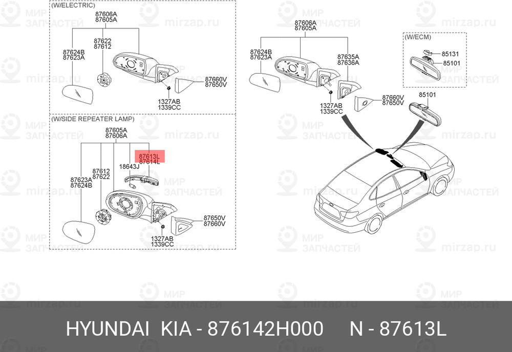 Запчасть MOBIS 876142H000