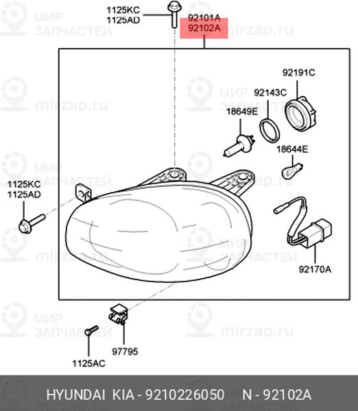 Запчасть MOBIS 9210226050