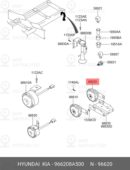Запчасть MOBIS 966208A500