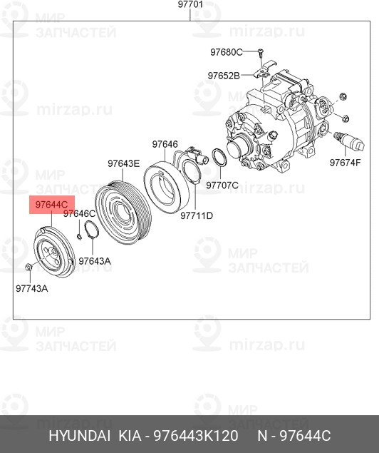 Запчасть MOBIS 976443K120