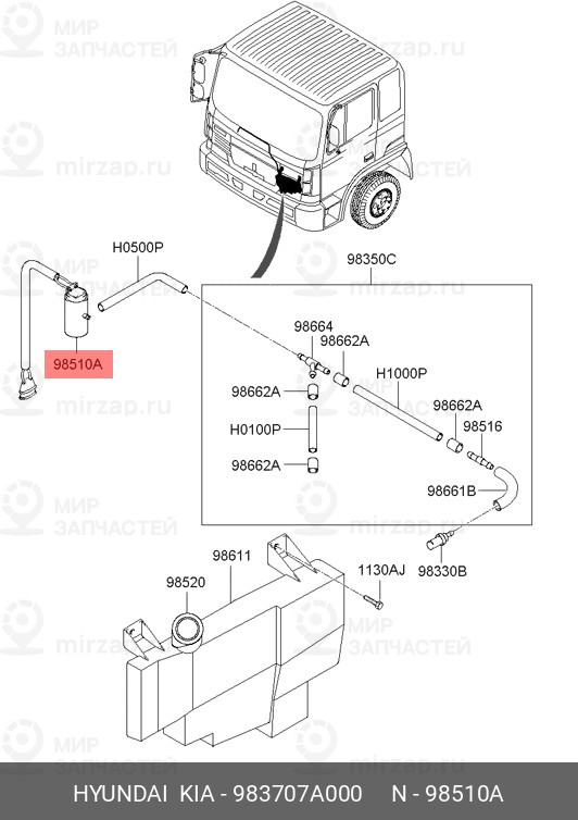 Запчасть MOBIS 983707A000