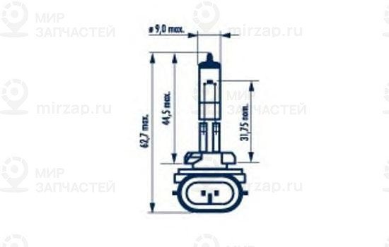 Автолампа 1шт.галоген.амер.H27W/2/12V/27W/PGJ13
 NARVA 48042