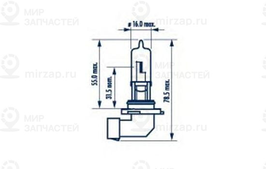 Лампа HB3 12V 60W P20d (+30%BLUE)
 NARVA 48616