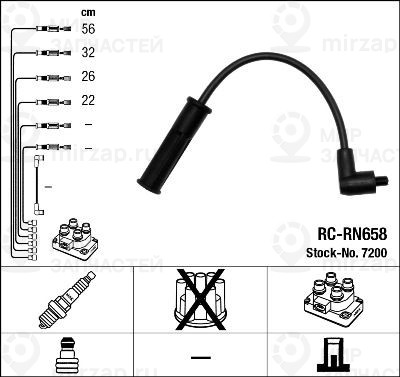 Комплект проводов зажигания NGK 7200