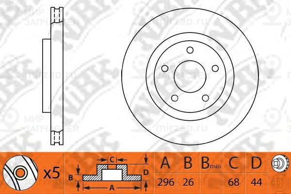 Диск тормозной NISSAN X-TRAIL 2.0 2007 - 2013; NISSAN X-TRAIL 2.5 2007 - 2013; N
 NIBK RN1303