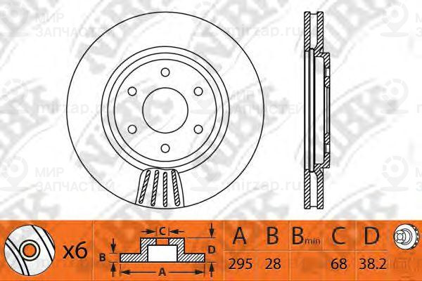 Торм.диск Пер.вент.[295.6X28] 5 Отв.
 NIBK RN1317