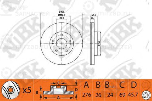 Диск Тормозной
 NIBK RN1365