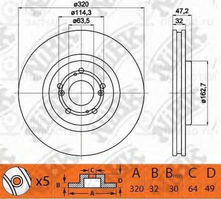 Диск Торм. Honda Accord Ix 2.4 2008 ->
 NIBK RN1406