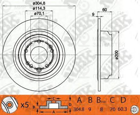 Торм.диск Задн.
 NIBK RN1407