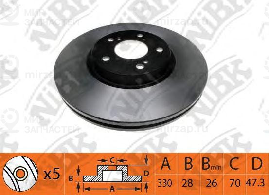 Диск Торм. Acura Mdx 3.5  07-11
 NIBK RN1410