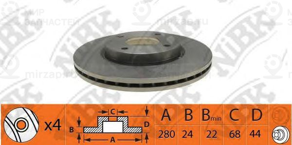 Диск Торм. Nissan Tiida 07=>
 NIBK RN1424