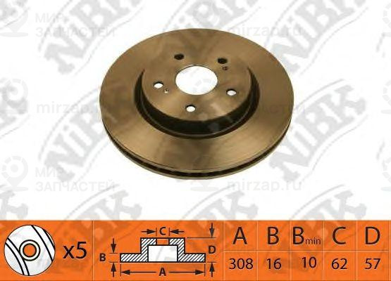 Диск тормозной задний Япония
 NIBK RN1522