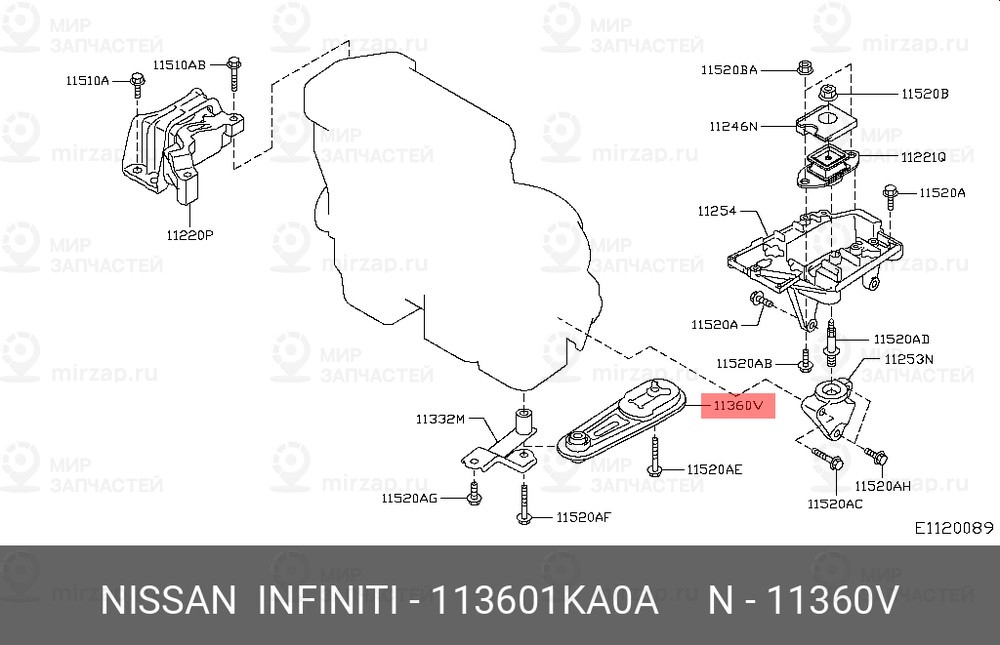 Запчасть NISSAN 113601KA0A