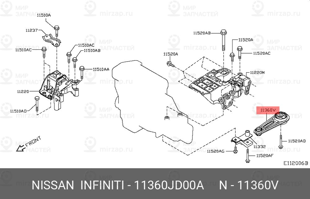 Запчасть NISSAN 11360JD00A