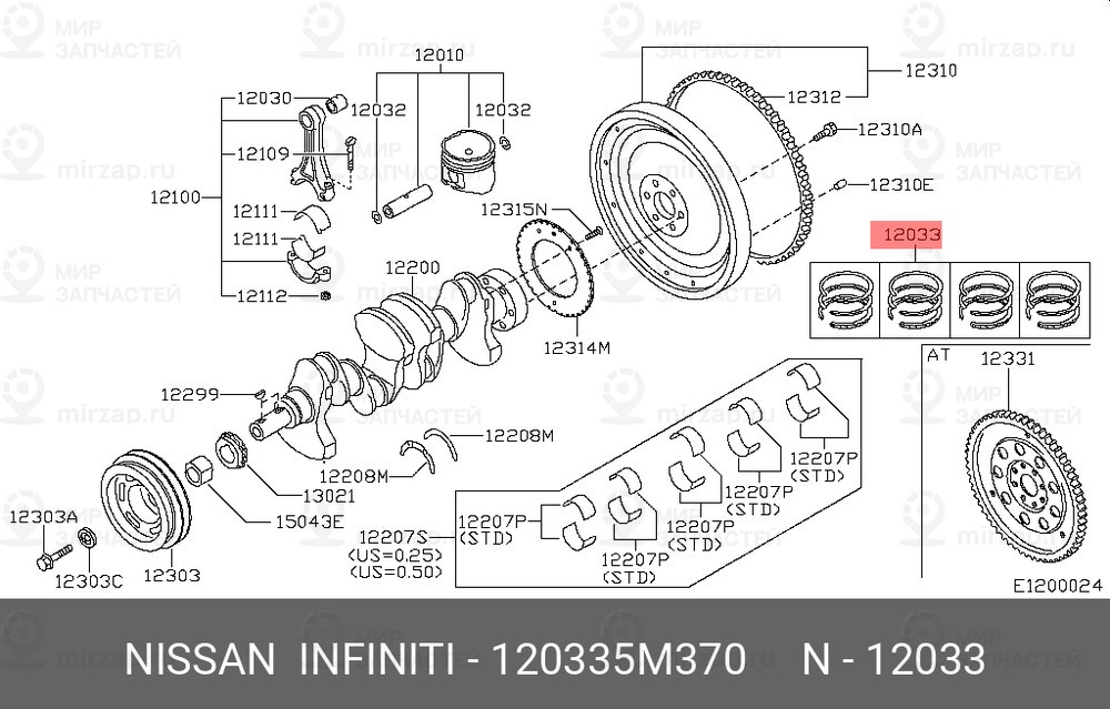 Запчасть NISSAN 120335M370