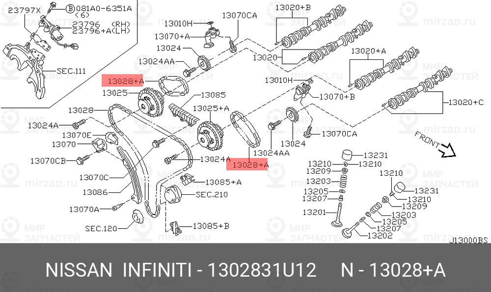 Запчасть NISSAN 1302831U12