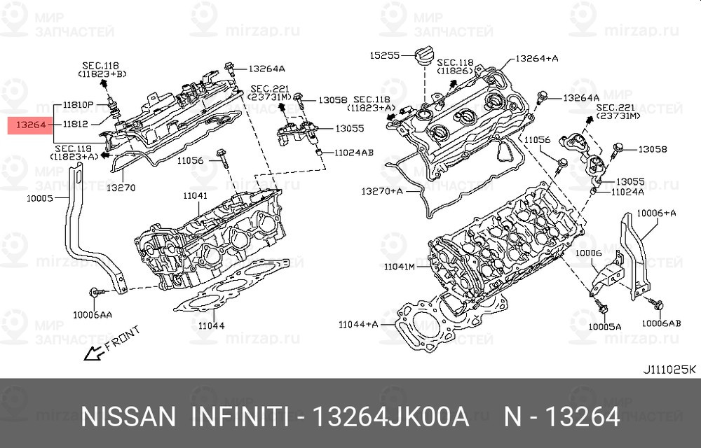 Запчасть NISSAN 13264JK00A