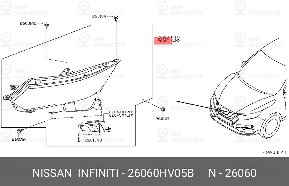 Запчасть NISSAN 26060HV05B