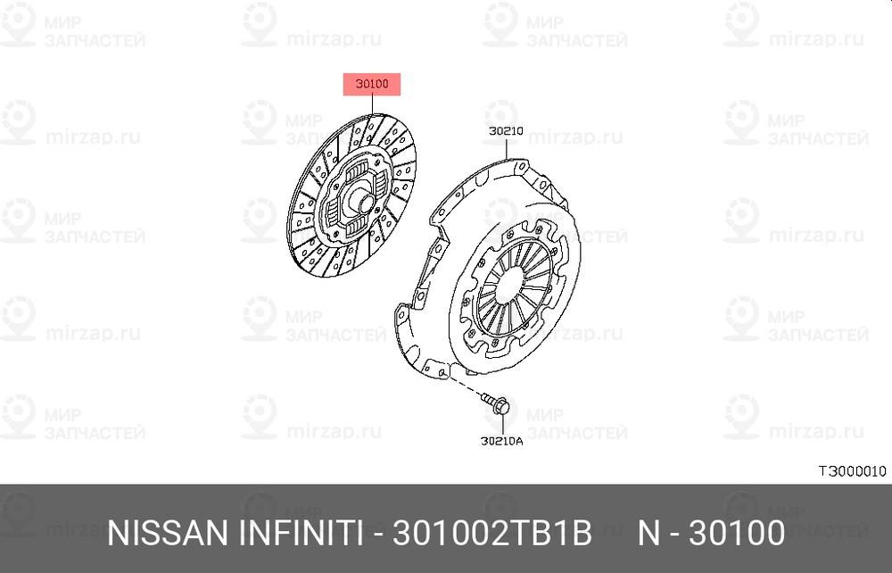 Запчасть NISSAN 301002TB1B