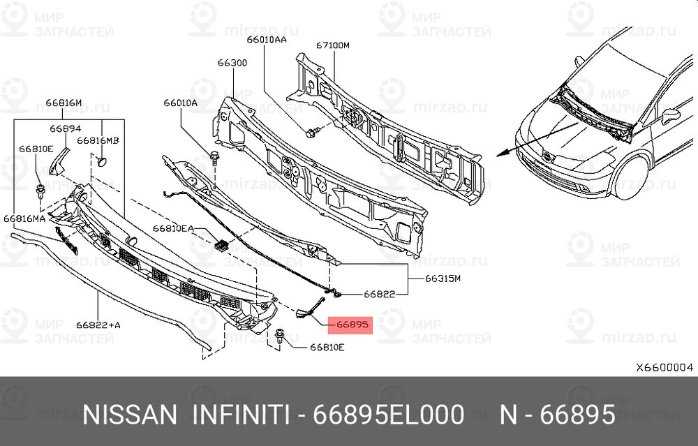 Запчасть NISSAN 66895EL000