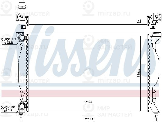 Радиатор, охлаждение двигателя NISSENS 60304A