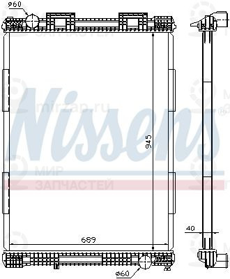 Радиатор, охлаждение двигателя NISSENS 628700