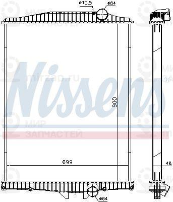 Радиатор, охлаждение двигателя NISSENS 654630