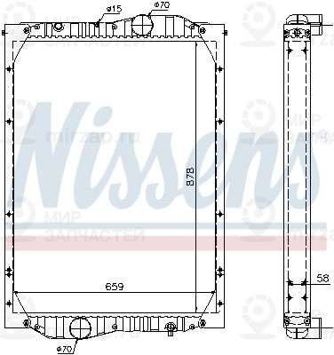 Радиатор, охлаждение двигателя NISSENS 69603A