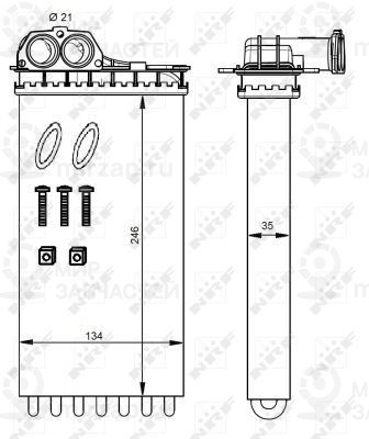 Теплообменник, отопление салона NRF 54332