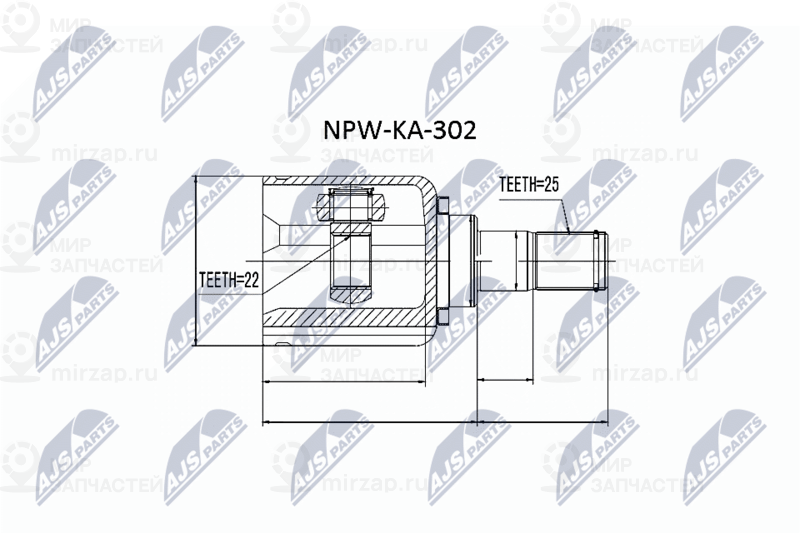 Шарнирный комплект, приводной вал NTY NPWKA302