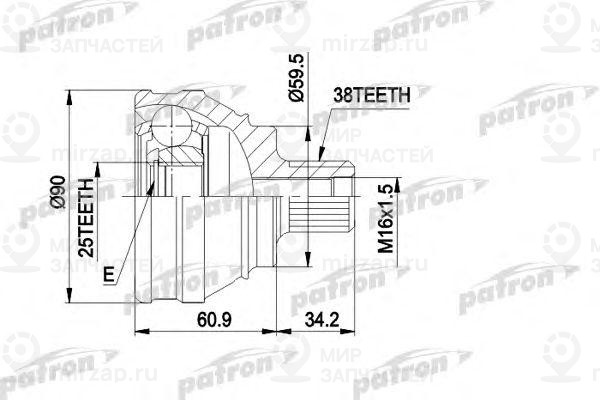ШРУС PCV1119 (302181)
 PATRON PCV1119
