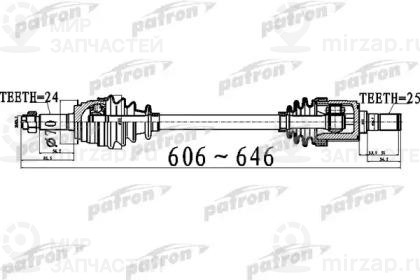 Полуось Передний Мост Справа 24X606x70x25 Kia Picanto [Ta] 11 -
 PATRON PDS0515