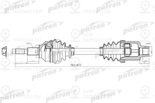Полуось Прав Chrysler Sebring 08-09 \ Dodge Avenger 08-09 2.4 Sedan
 PATRON PDS2042
