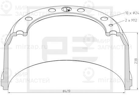 Тормозной барабан PE 26658400A
