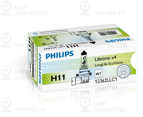 Лампа накаливания, фара дальнего света PHILIPS 12362LLECOC1