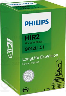 Лампа накаливания, фара дальнего света PHILIPS 9012LLC1
