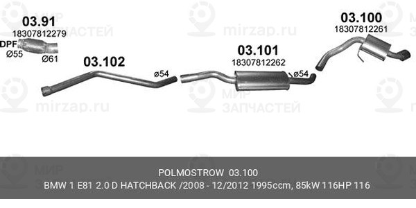 Запчасть POLMOSTROW 03100