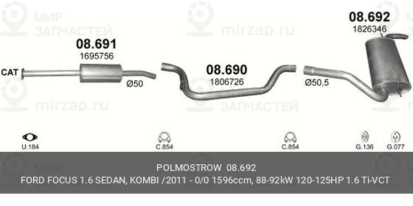 Запчасть POLMOSTROW 08692